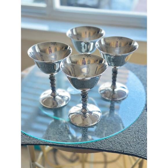 Valero Silver-Plated Goblets – Set of 4 – Made in Spain – Ornate Spanish VTG - Picture 8 of 10